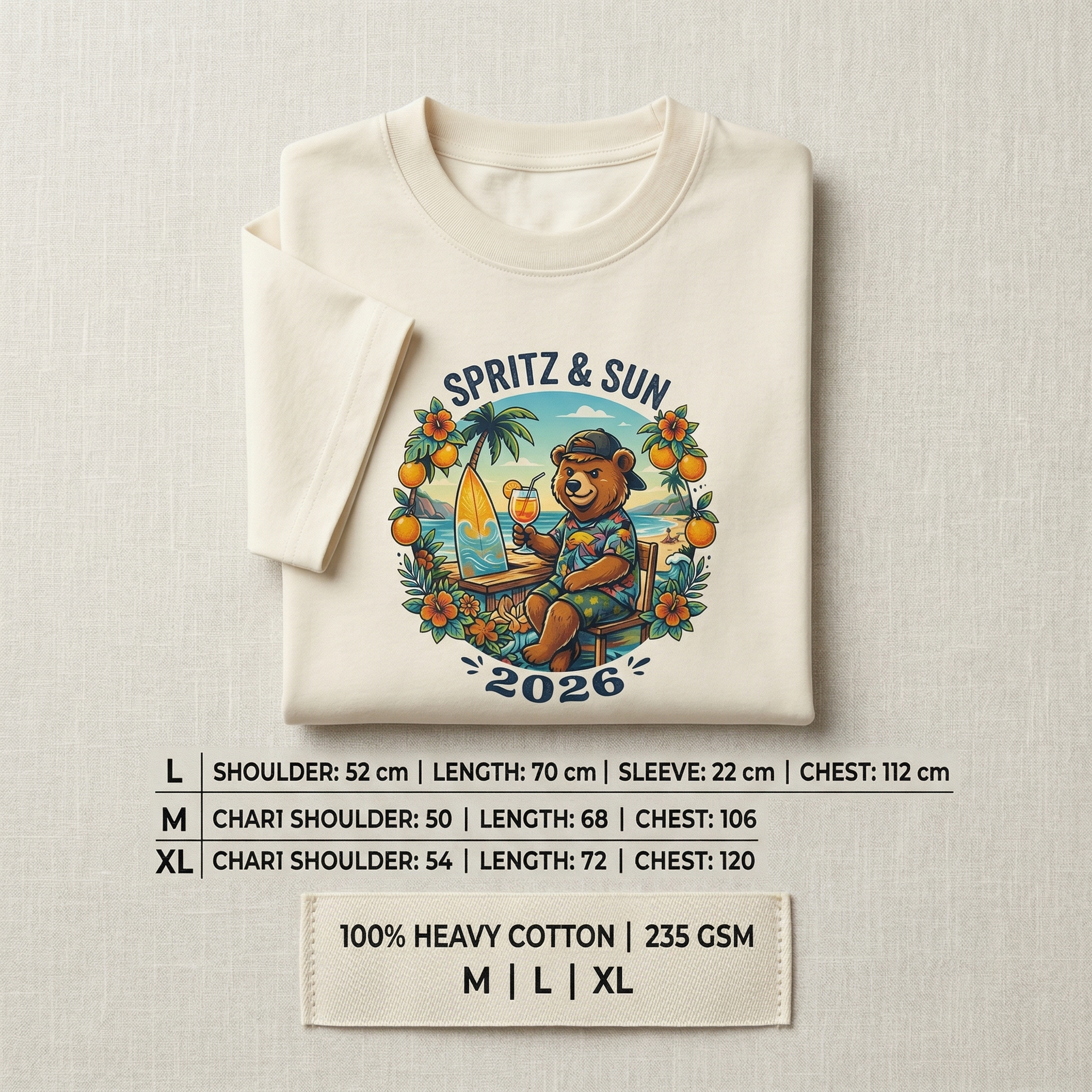 SPRITZ & SUN 2026 - T-shirt Premium Heavyweight (235 GSM)