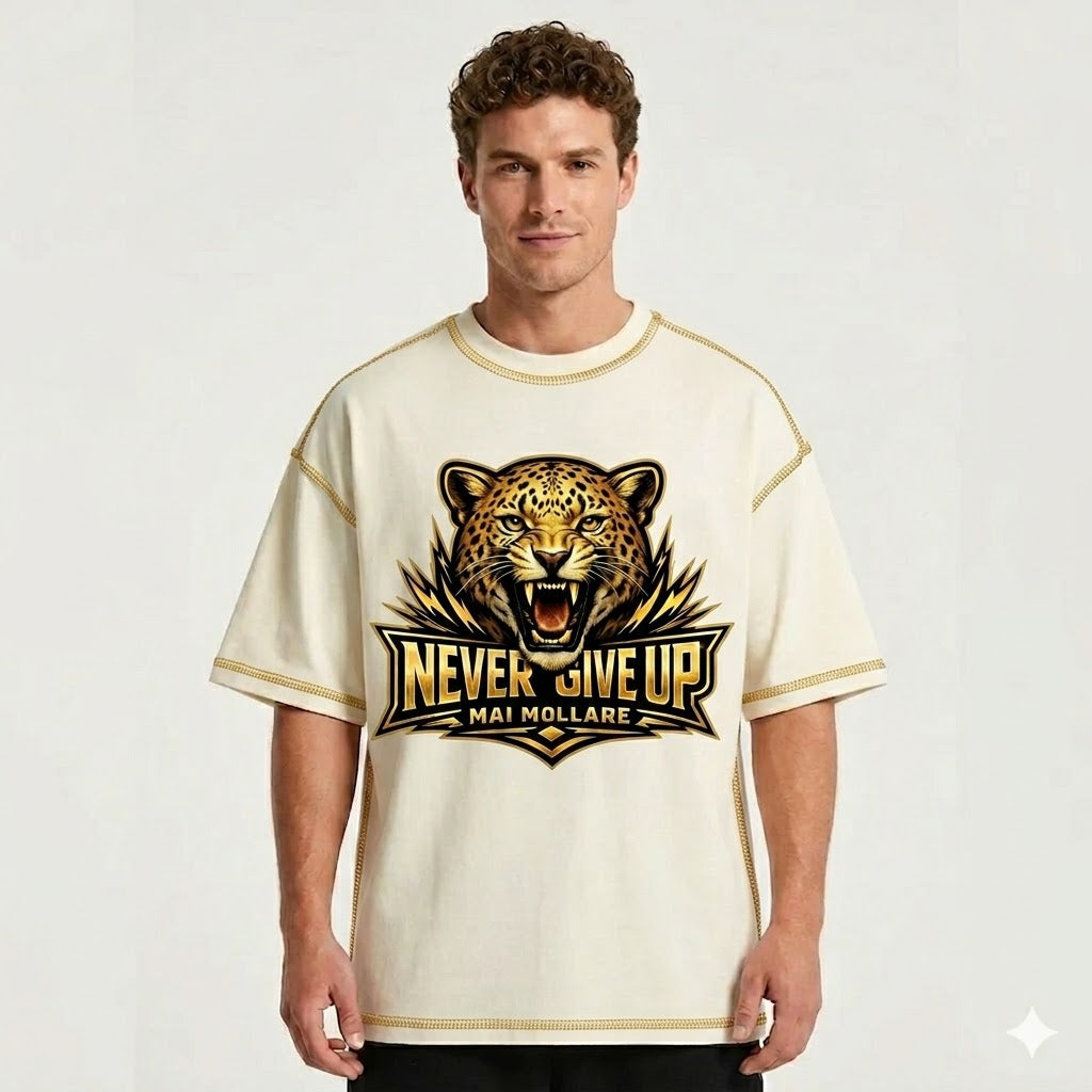 MAI MOLLARE: Edizione Limitata NEVER GIVE UP - T-shirt Heavyweight 235 GSM (Soli 500 Pz.)