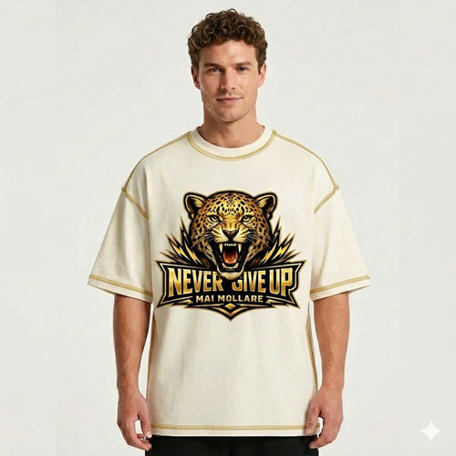 MAI MOLLARE: Edizione Limitata NEVER GIVE UP - T-shirt Heavyweight 235 GSM (Soli 500 Pz.)