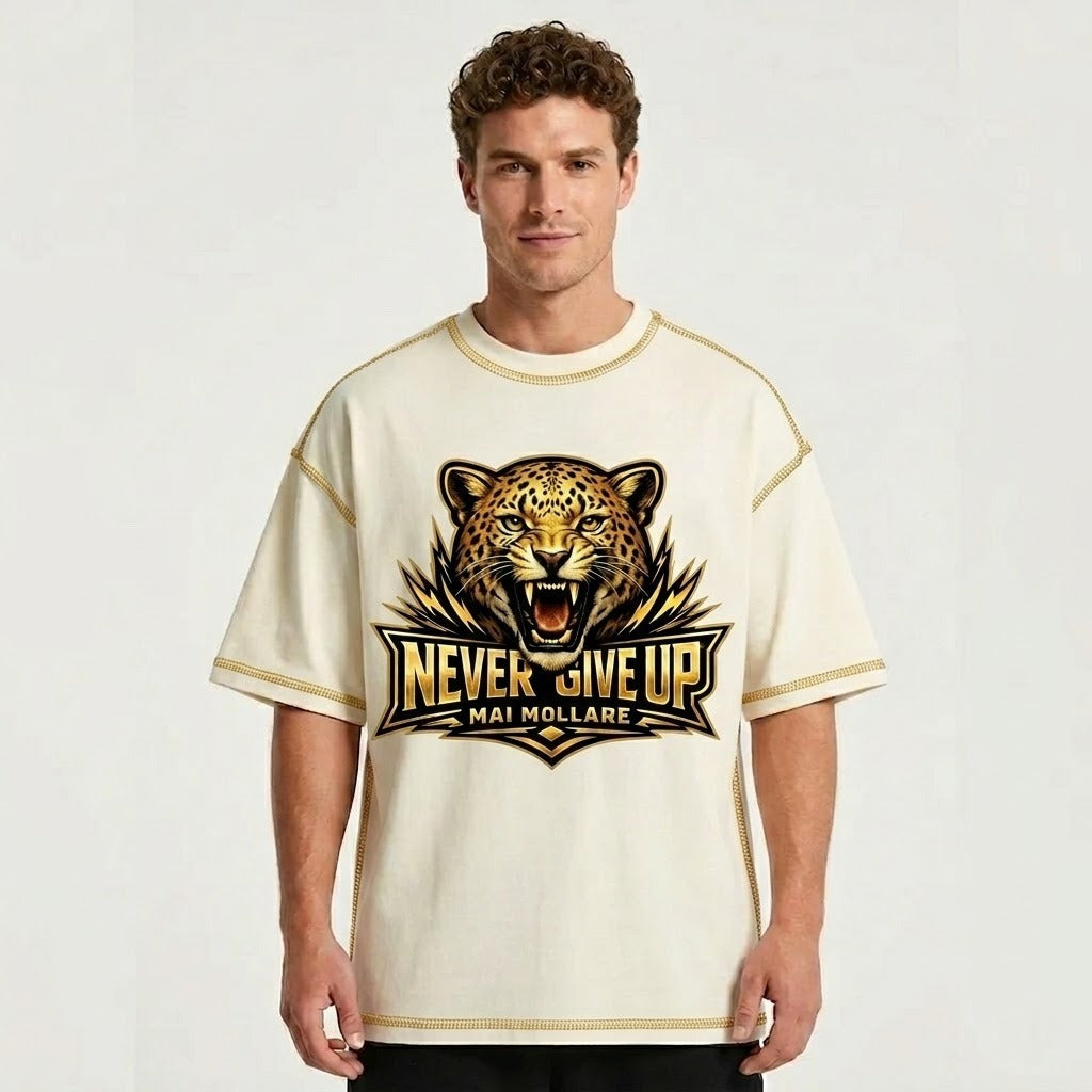 MAI MOLLARE: Edizione Limitata NEVER GIVE UP - T-shirt Heavyweight 235 GSM (Soli 500 Pz.)