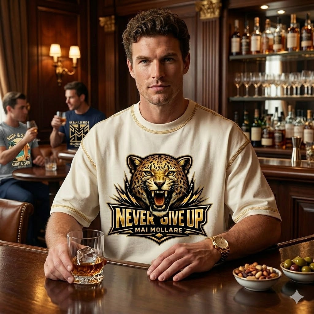 MAI MOLLARE: Edizione Limitata NEVER GIVE UP - T-shirt Heavyweight 235 GSM (Soli 500 Pz.)